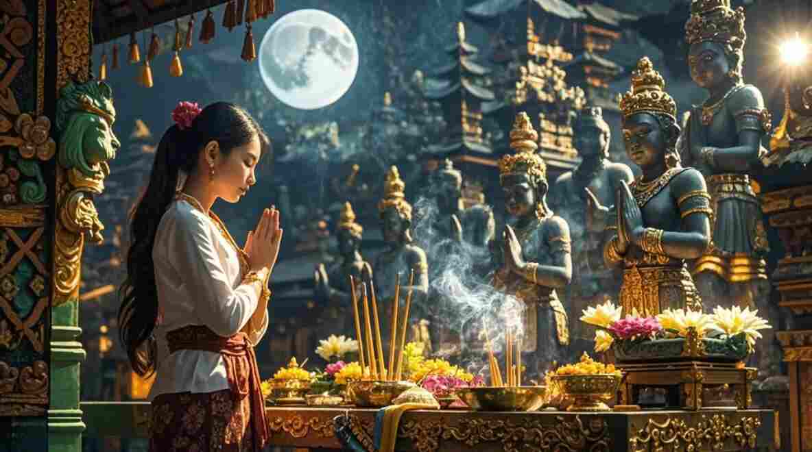 Gadis Bali Sembahyang | Hari Raya Suci Hindu | Hari Raya Purnama